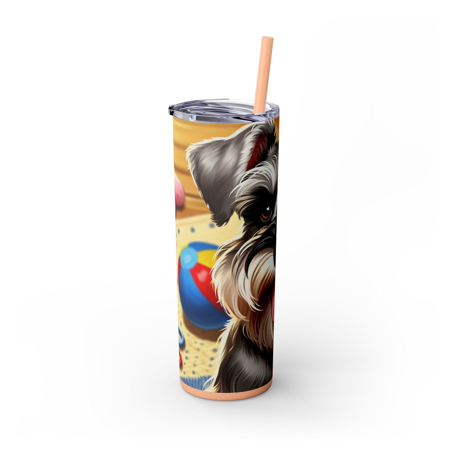 Miniature Schnauzer Skinny Tumbler with Straw, 20oz