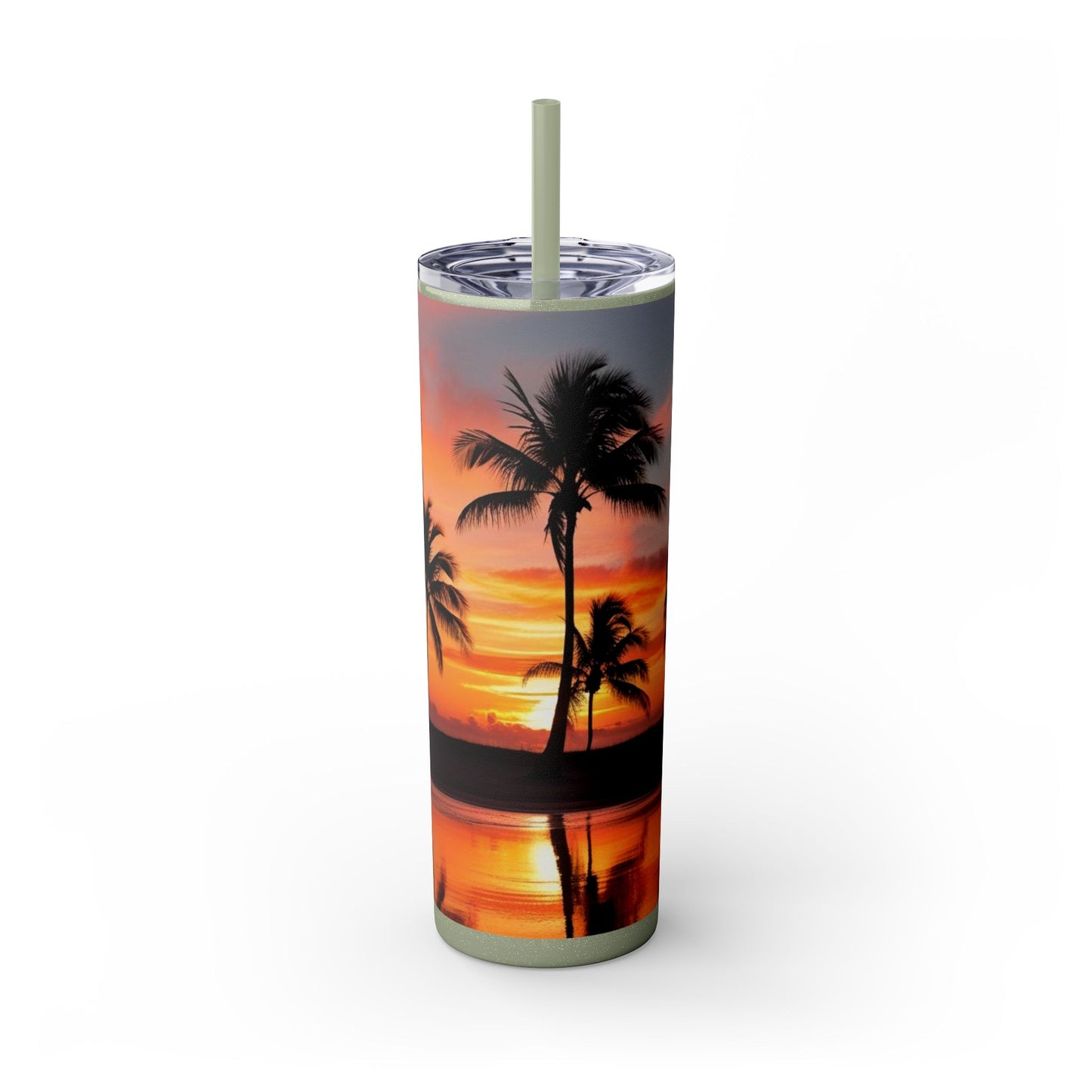 Brilliant Sunrise Skinny Tumbler with Straw, 20oz