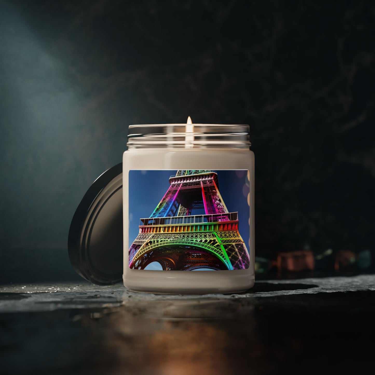 Rainbow Eiffel Tower La Tour Eiffel- Scented Soy Candle, 9oz