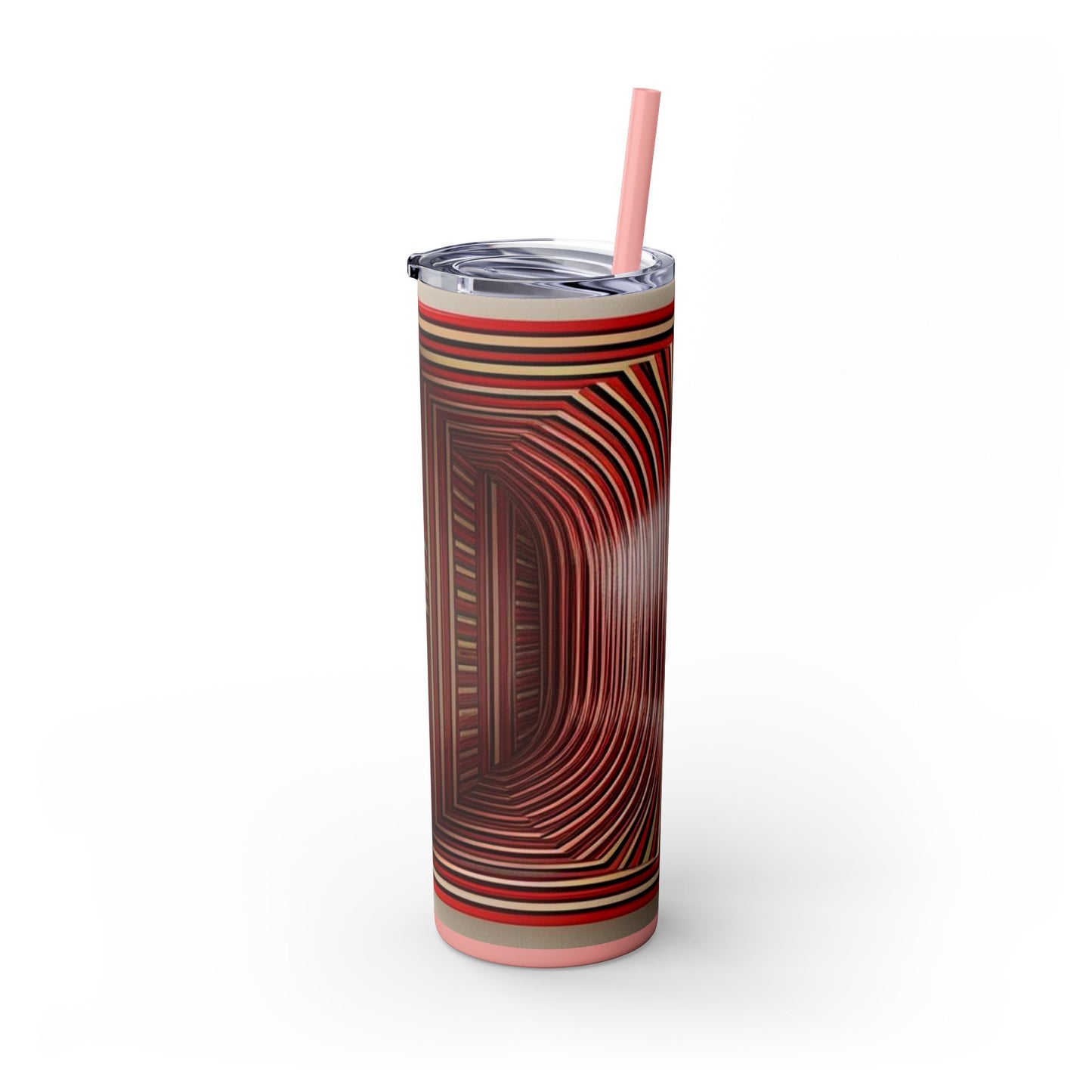 Optical Illusion Skinny Tumbler with Straw, 20oz