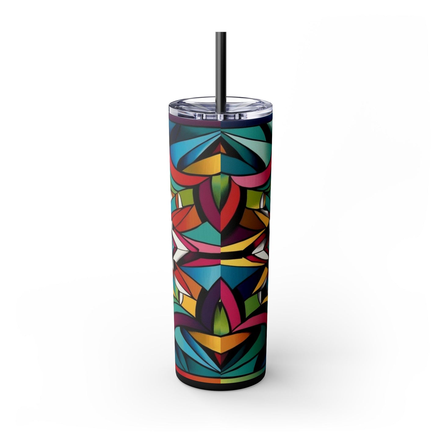 Optical Illusion Skinny Tumbler with Straw, 20oz