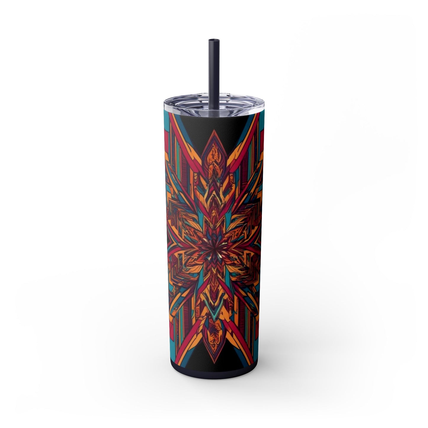 Optical Illusion Skinny Tumbler with Straw, 20oz
