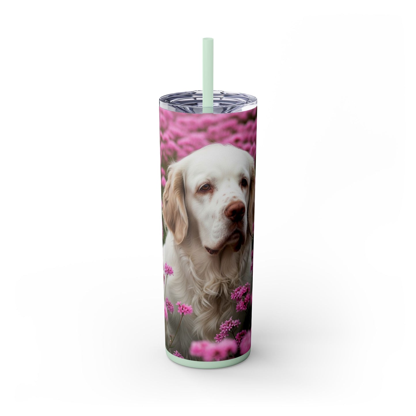 Gobelet isotherme Clumber Spaniel avec paille, 590 ml