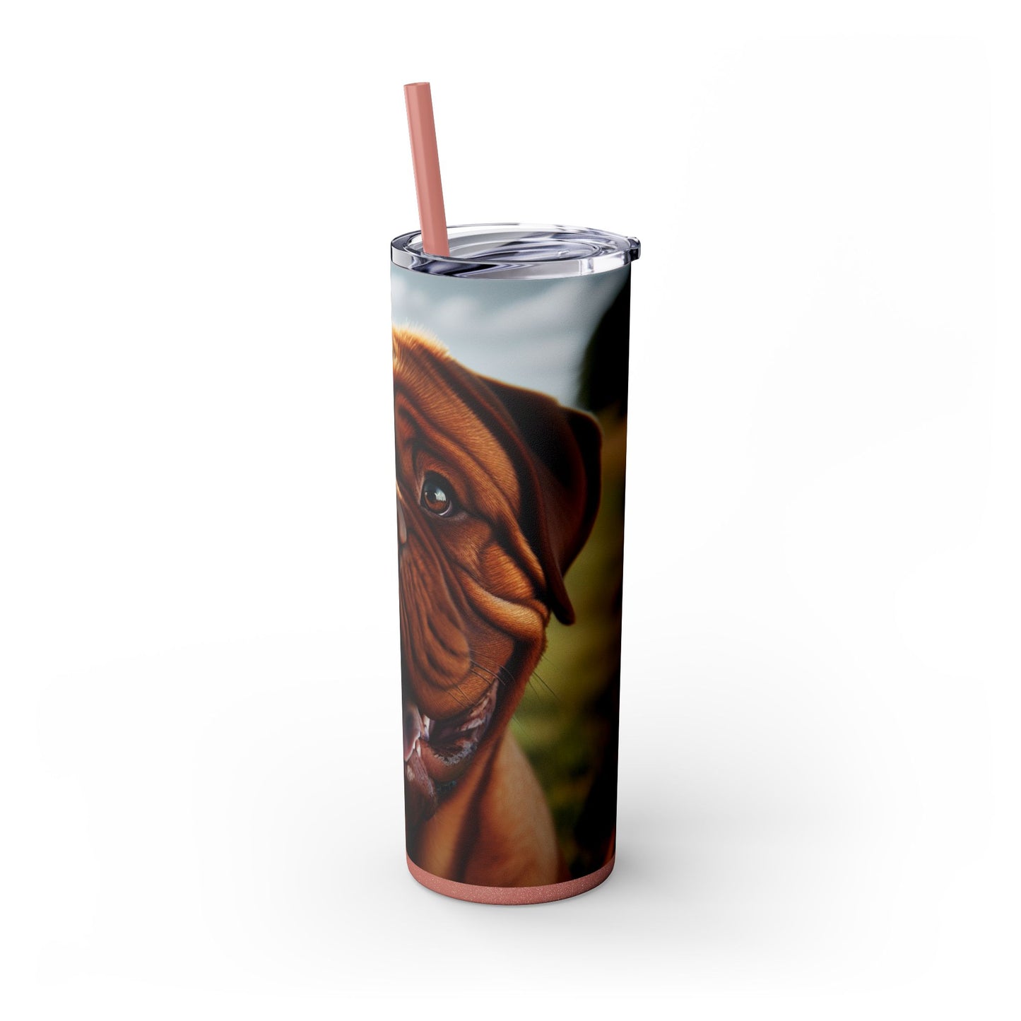 Dogue de Bordeaux Skinny Tumbler with Straw, 20oz