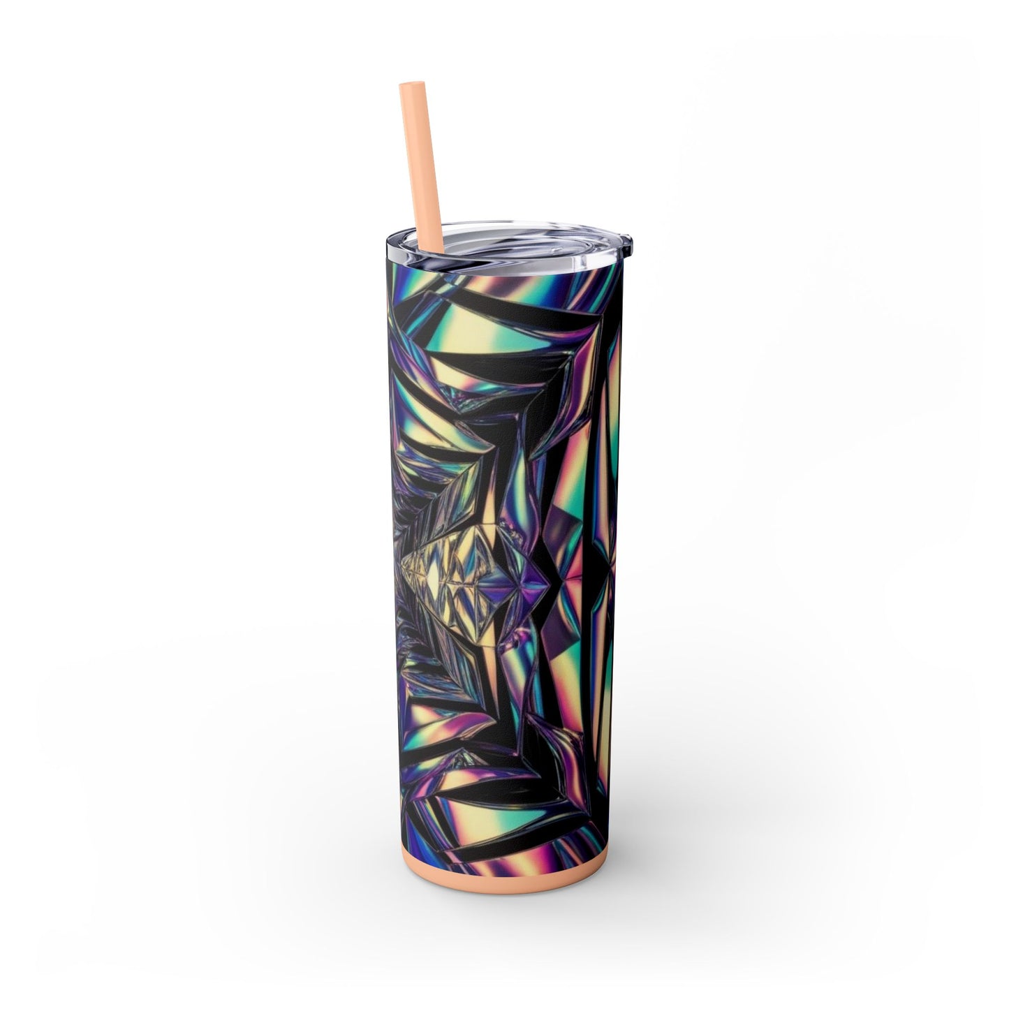 Optical Illusion Skinny Tumbler with Straw, 20oz
