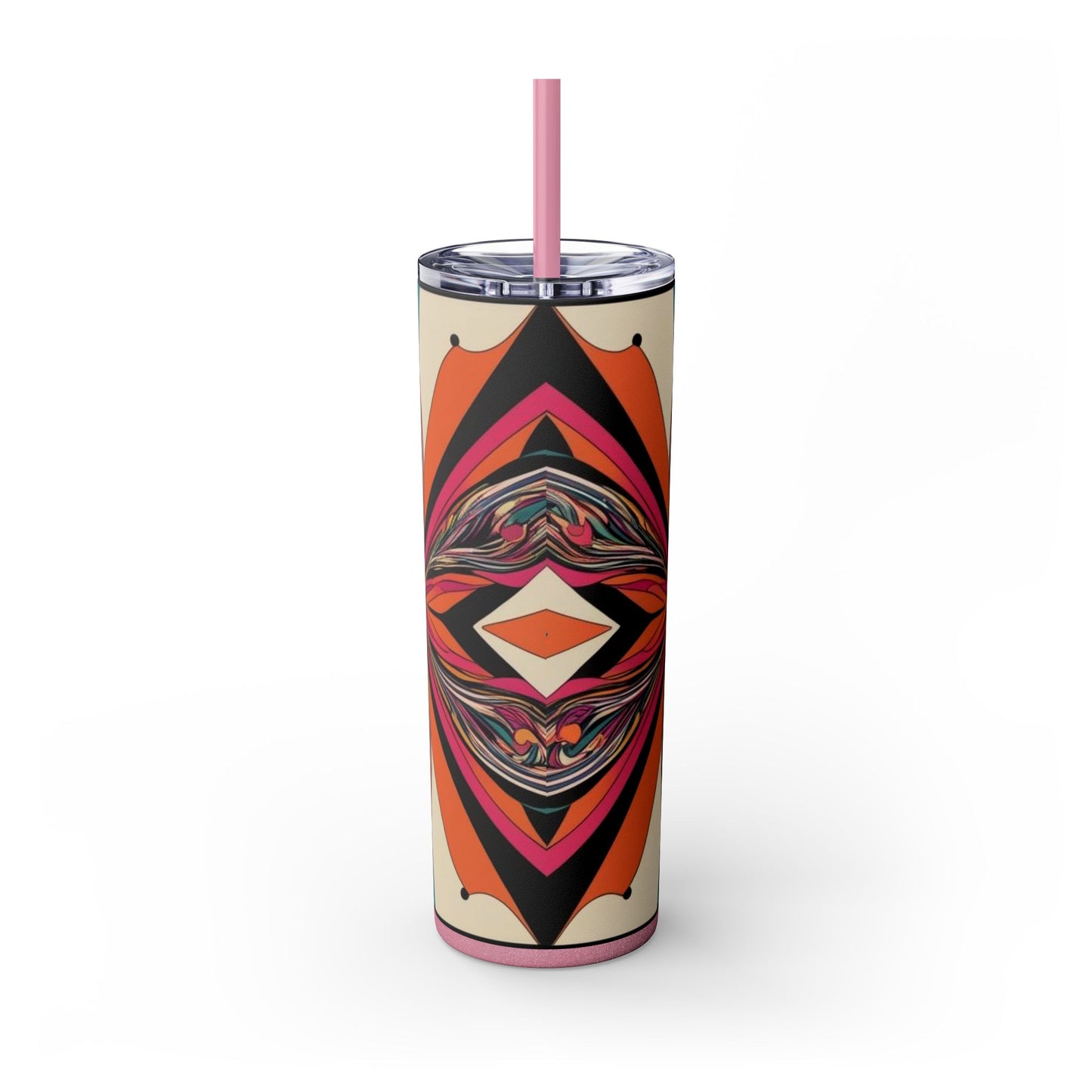 Optical Illusion Skinny Tumbler with Straw, 20oz