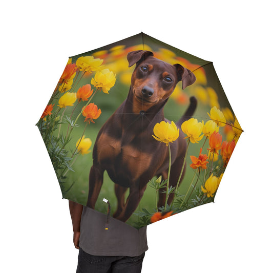 Miniature Pinscher Semi-Automatic Foldable Umbrella