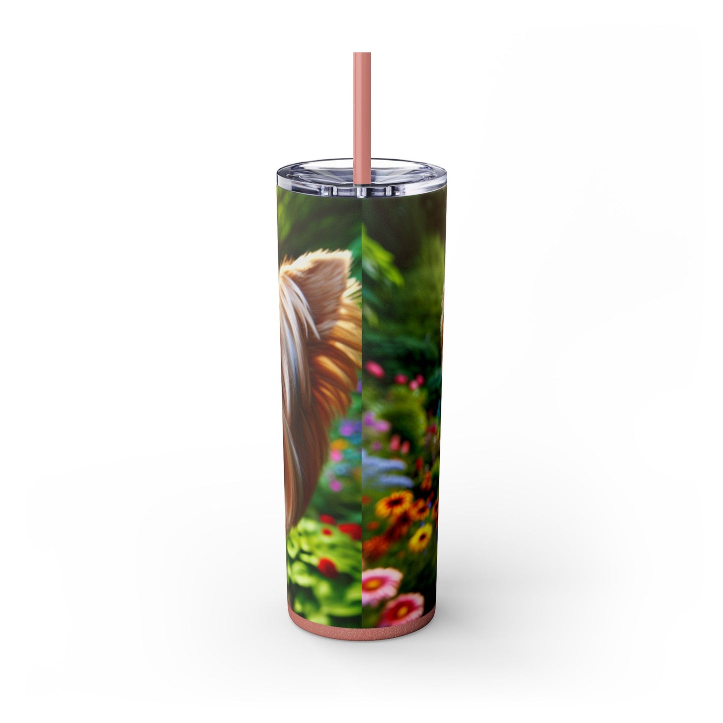 Yorkshire Terrier Skinny Tumbler with Straw, 20oz
