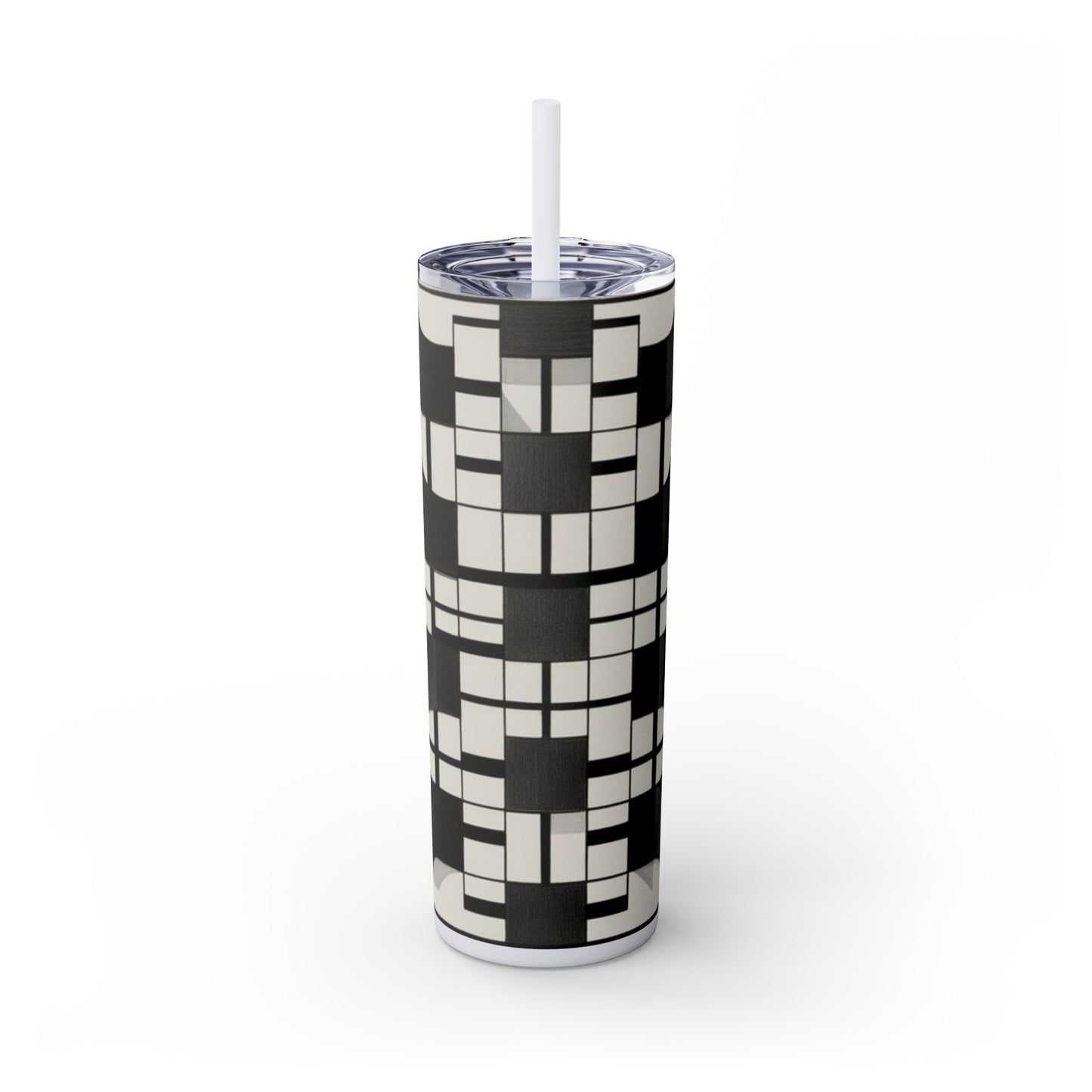 Optical Illusion Skinny Tumbler with Straw, 20oz