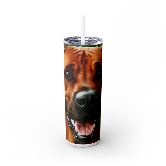 Rhodesian Ridgeback Skinny Tumbler with Straw, 20oz