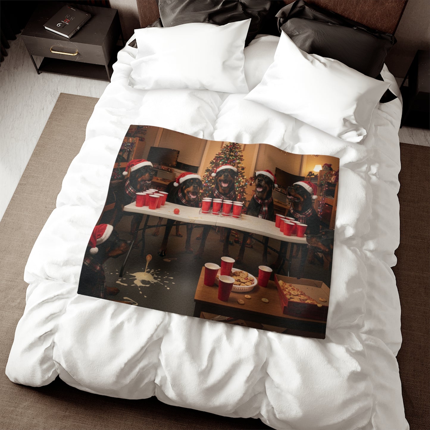Rottweiler Holiday Party Blanket