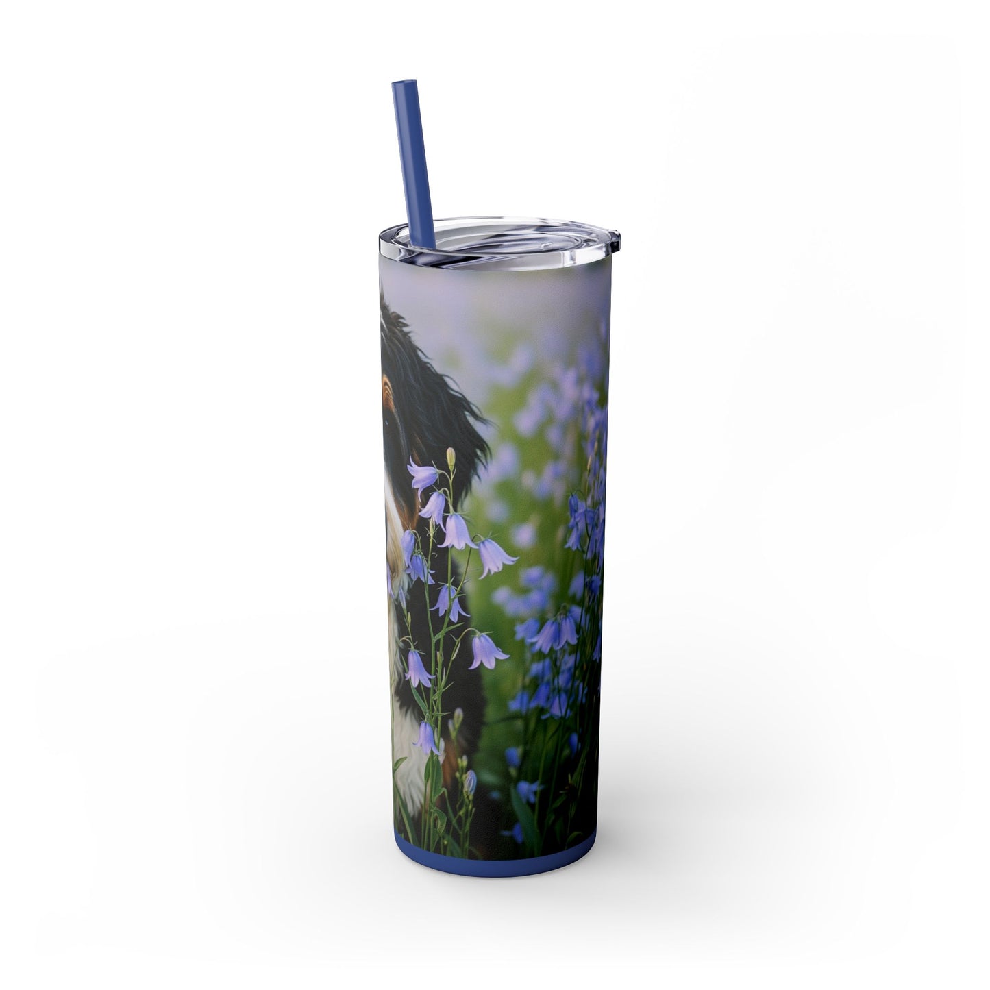 Bernedoodle Skinny Tumbler with Straw, 20oz
