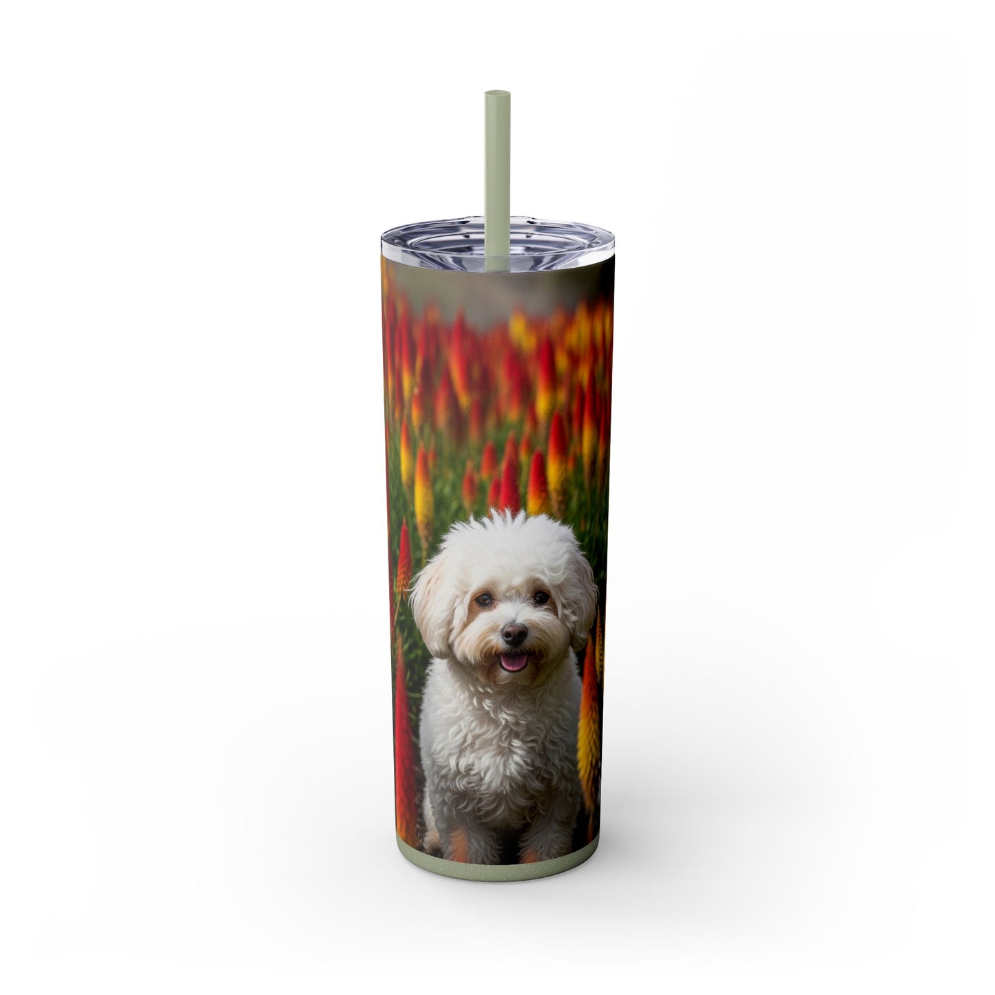 Bichonpoo Tumbler with Straw, 20oz