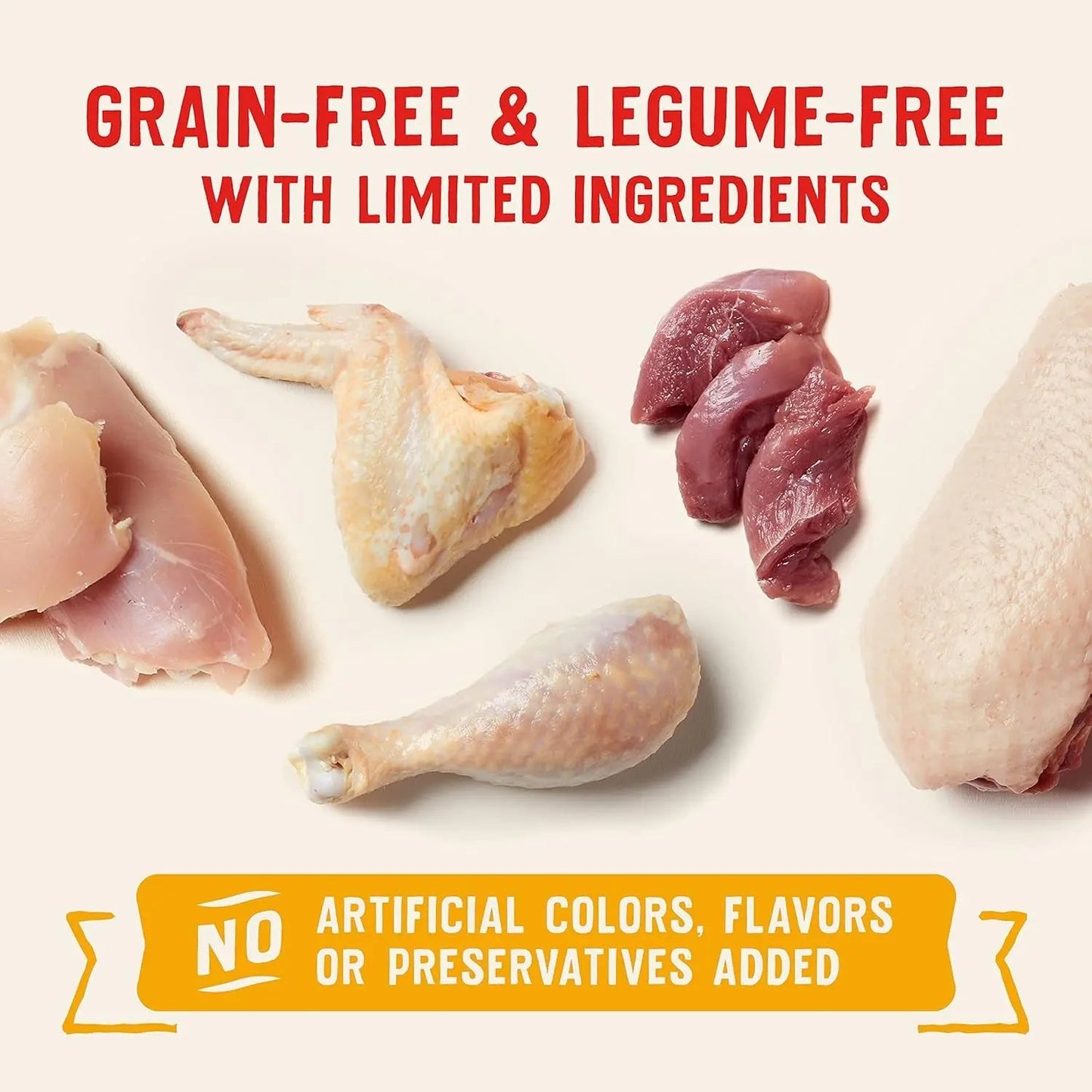 Croquettes de viande séchée Wild Red - Friandises pour chiens au poulet et au canard riches en protéines (90 %) - Sans céréales - Récompenses d'entraînement pour toutes les races - Fabriquées aux États-Unis - Sachet de 170 g