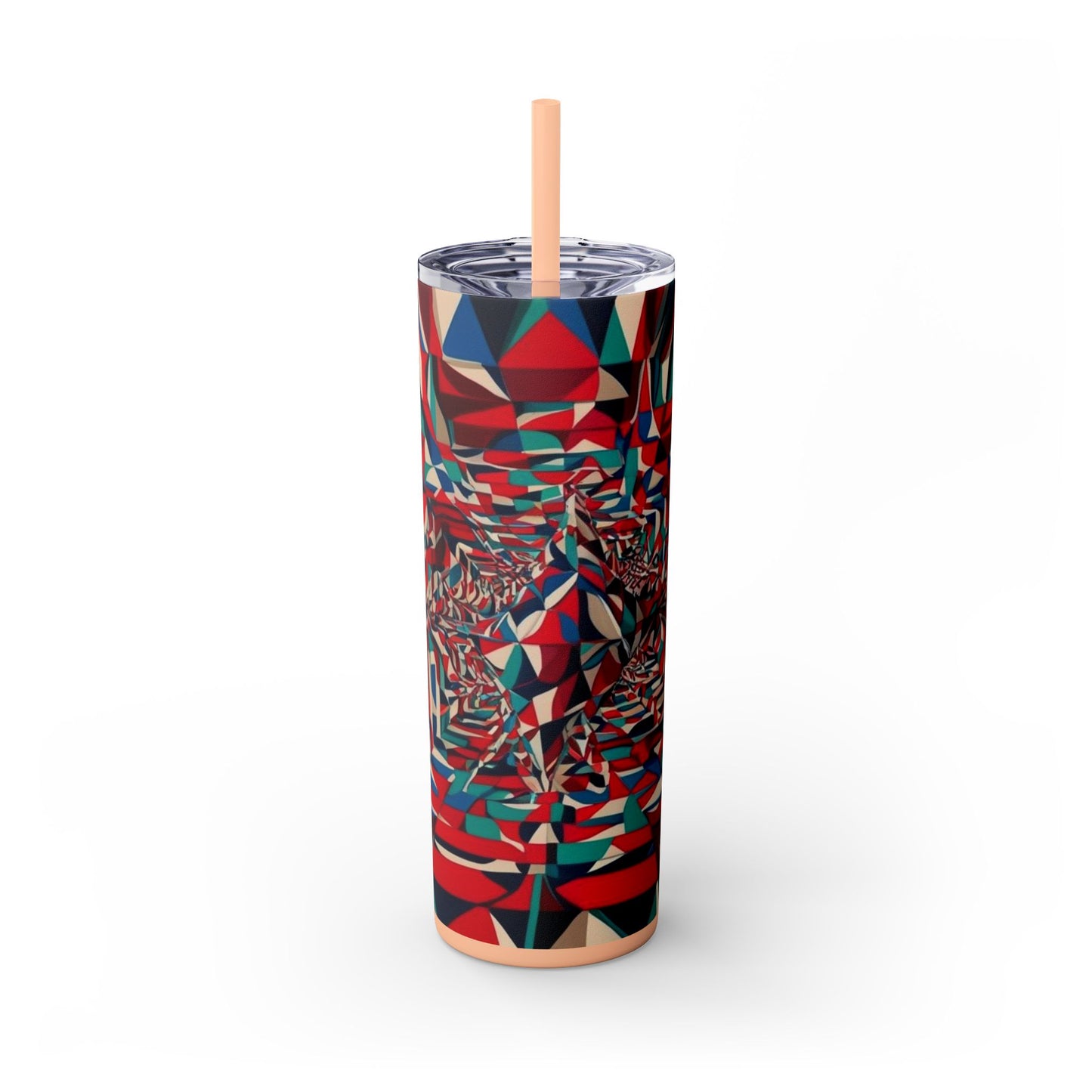 Optical Illusion Skinny Tumbler with Straw, 20oz