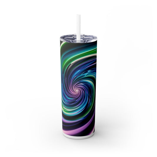 Optical Illusion Skinny Tumbler with Straw, 20oz