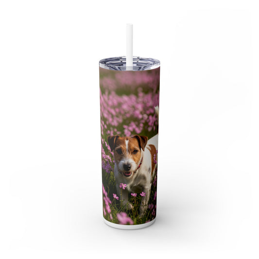 Parson Russell Terrier Skinny Tumbler with Straw, 20oz