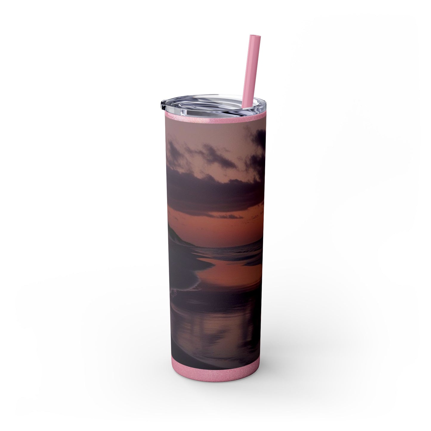 Brilliant Sunrise Skinny Tumbler with Straw, 20oz