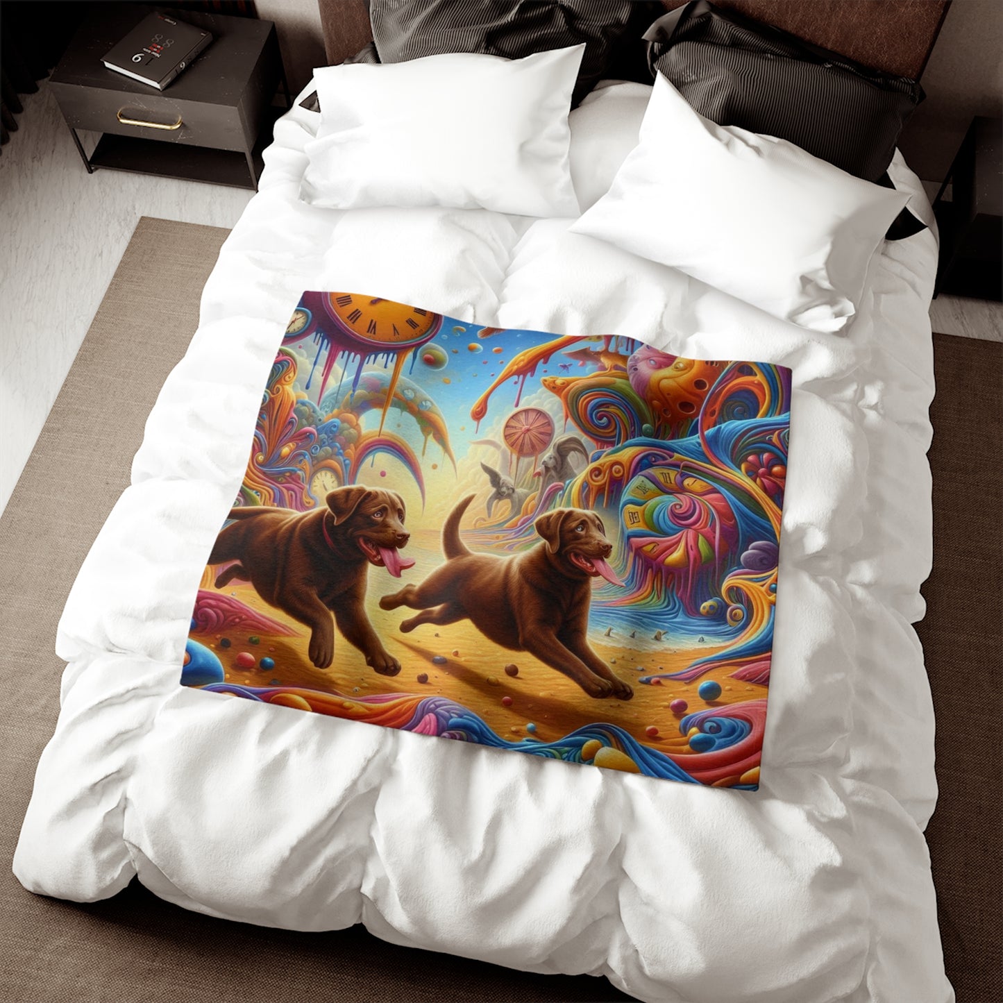 Chocolate Labrador Sweatshirt Blanket