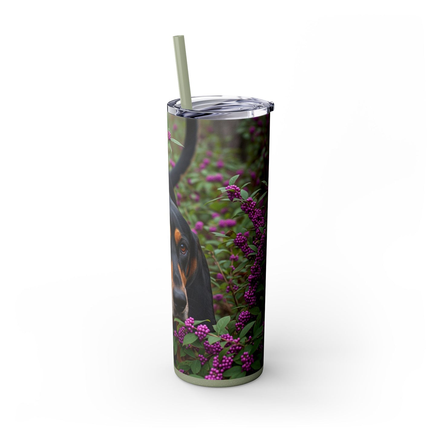 Black and Tan Coonhound Tumbler with Straw, 20oz