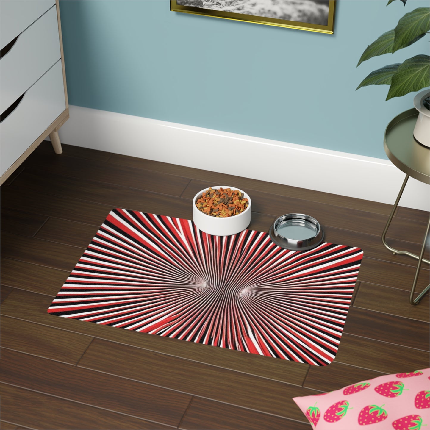 Pet Food Mat (12x18) - Optical Illusion