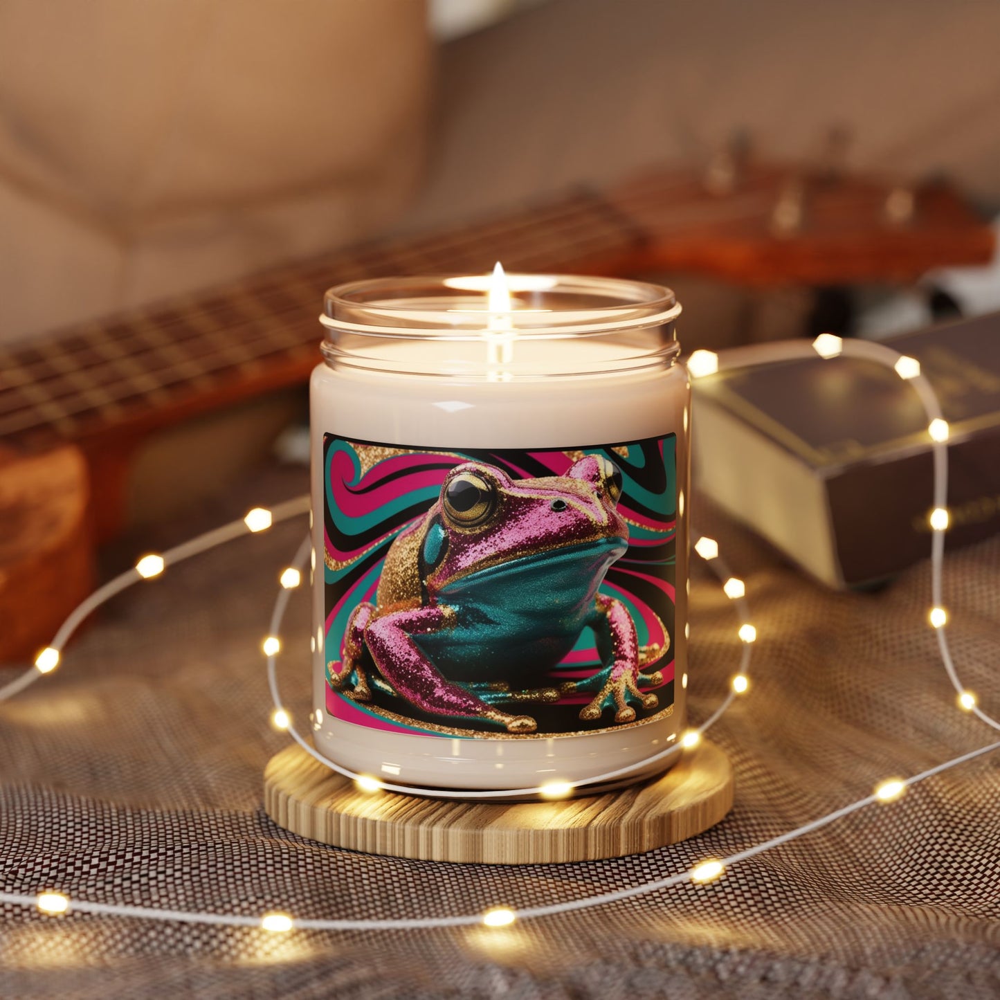 Glittery Psychedelic Frog- Scented Soy Candle, 9oz