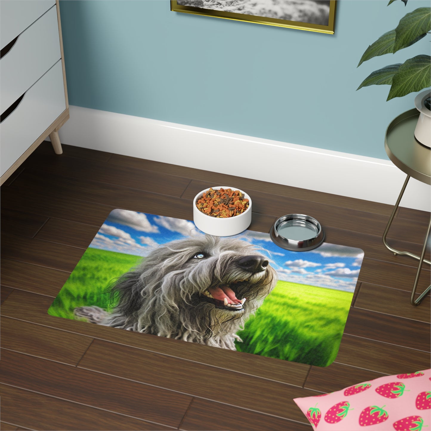 Pet Food Mat (12x18) - Bergamasco Shepherd Dog