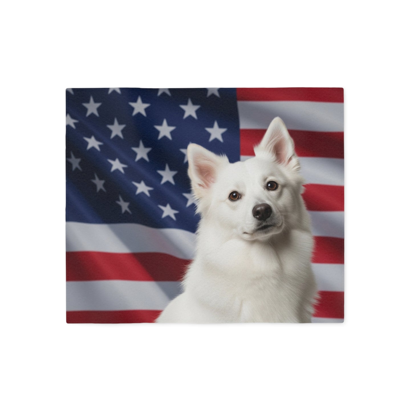American Eskimo Dog Patriotic Blanket