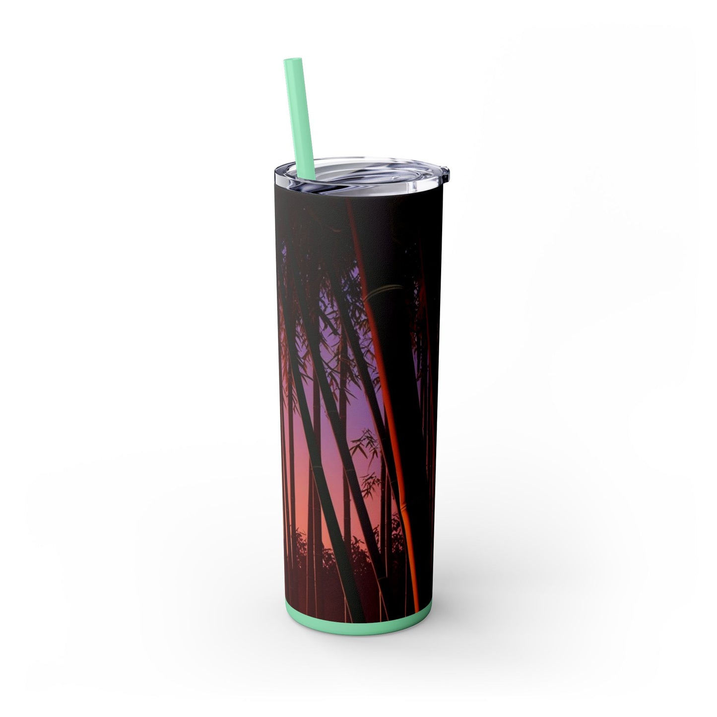 Bamboo Forest Sunrise Skinny Tumbler with Straw, 20oz