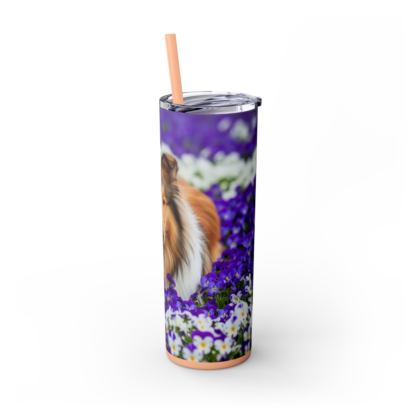 Gobelet isotherme Collie Skinny avec paille, 590 ml
