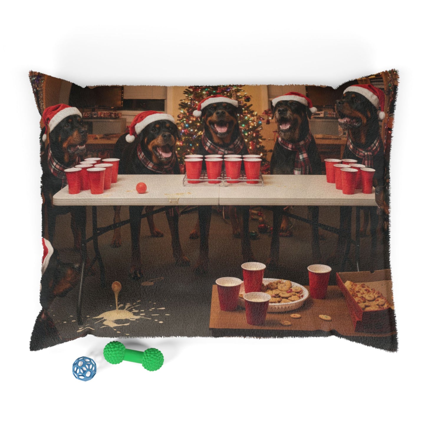 Rottweiler Holiday Party Pet Bed