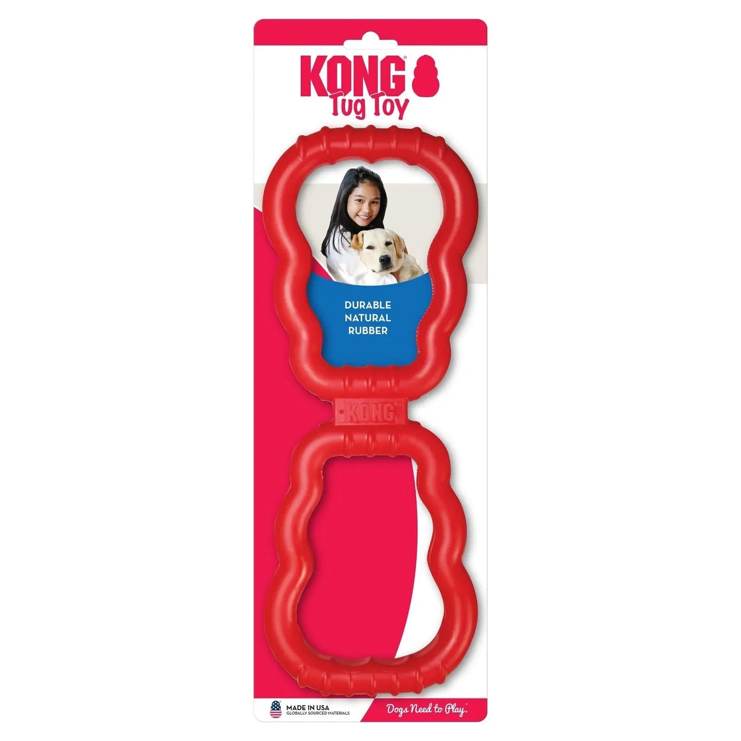 KONG - Jeu de tir à la corde - En caoutchouc extensible et résistant - pour chiens de taille moyenne