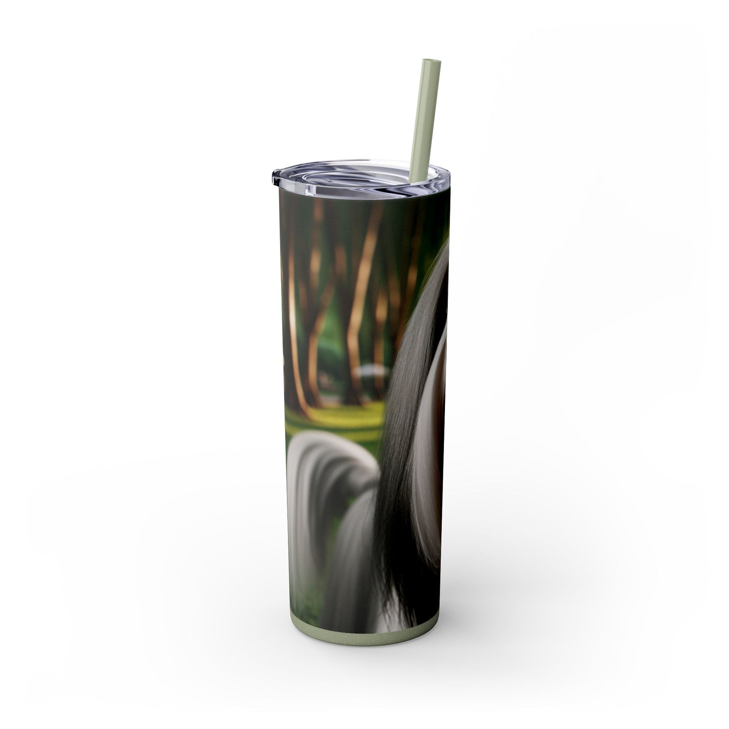 Tibetan Terrier Skinny Tumbler with Straw, 20oz