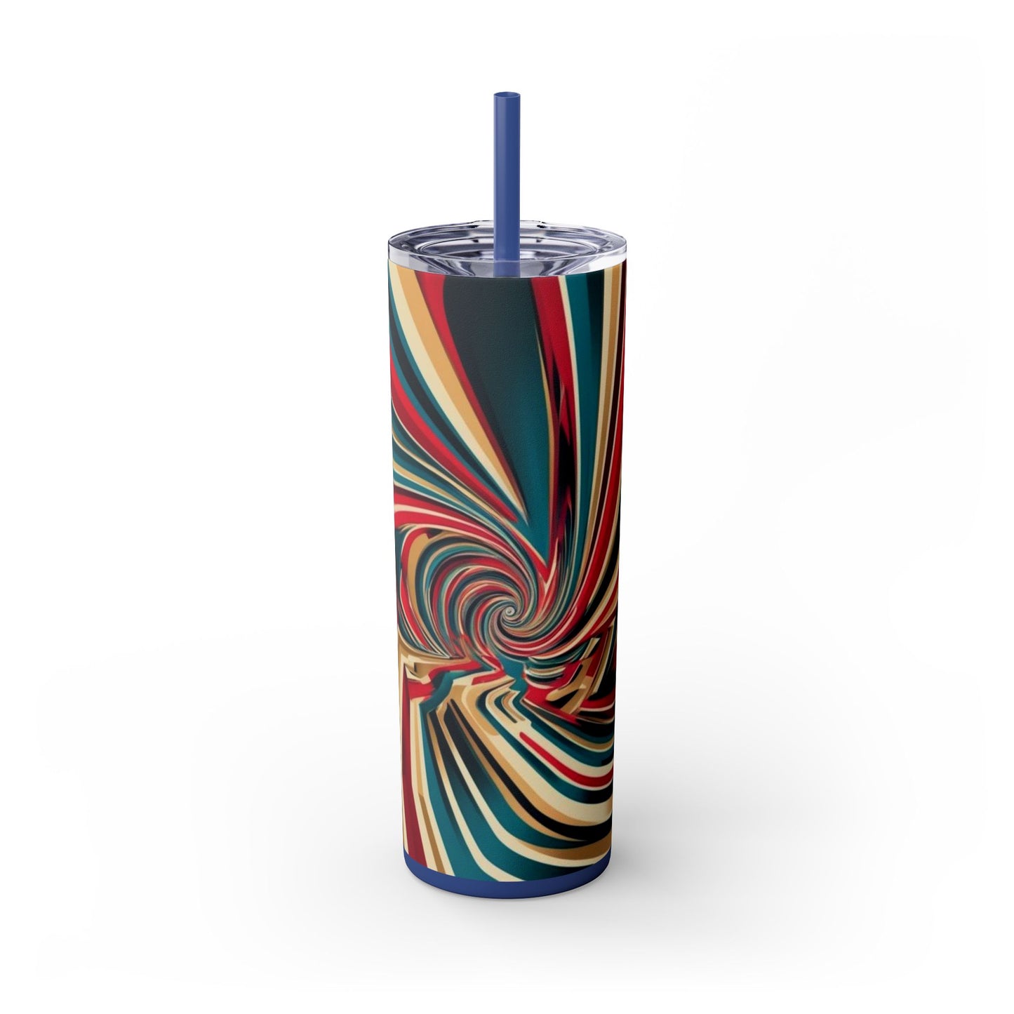 Optical Illusion Skinny Tumbler with Straw, 20oz