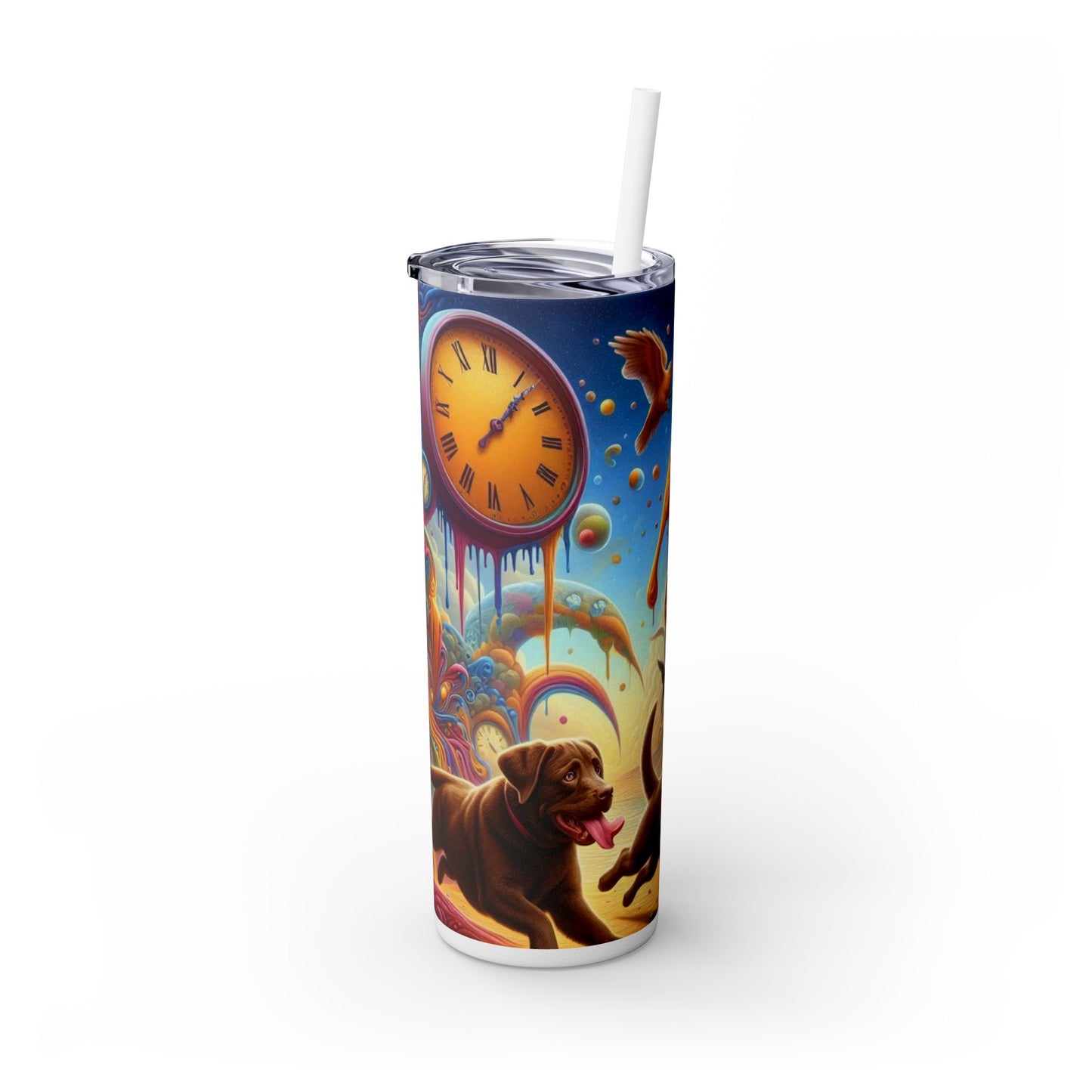 Gobelet Labrador en chocolat avec paille, 590 ml