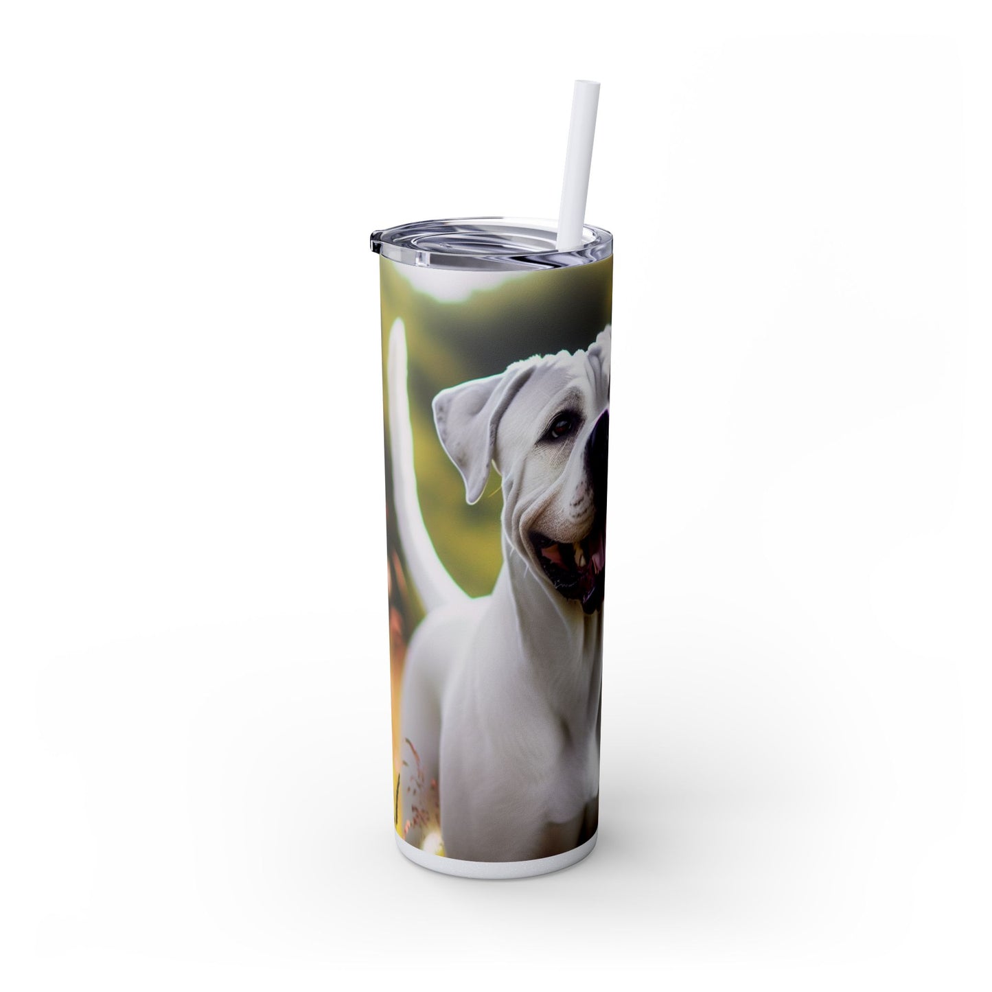 Vaso Dogo Argentino con pajita, 20 oz