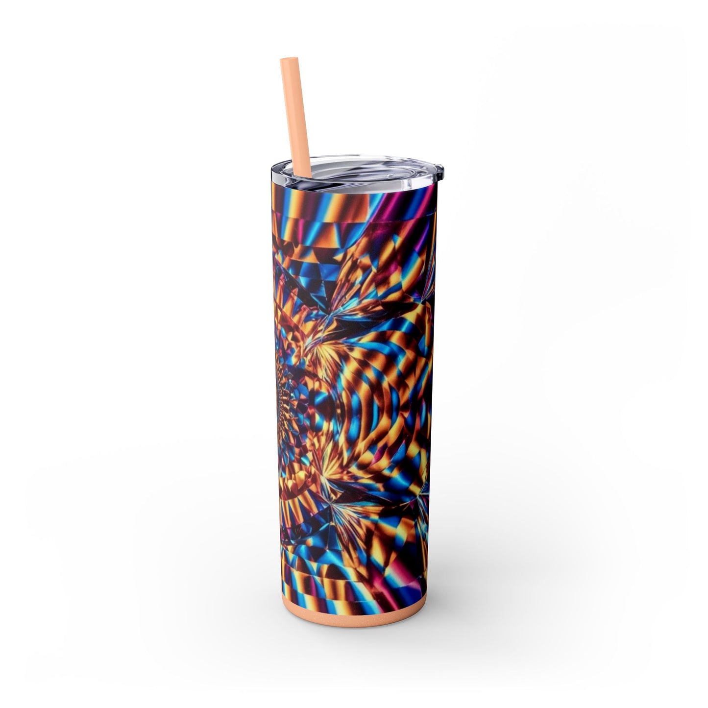Optical Illusion Skinny Tumbler with Straw, 20oz