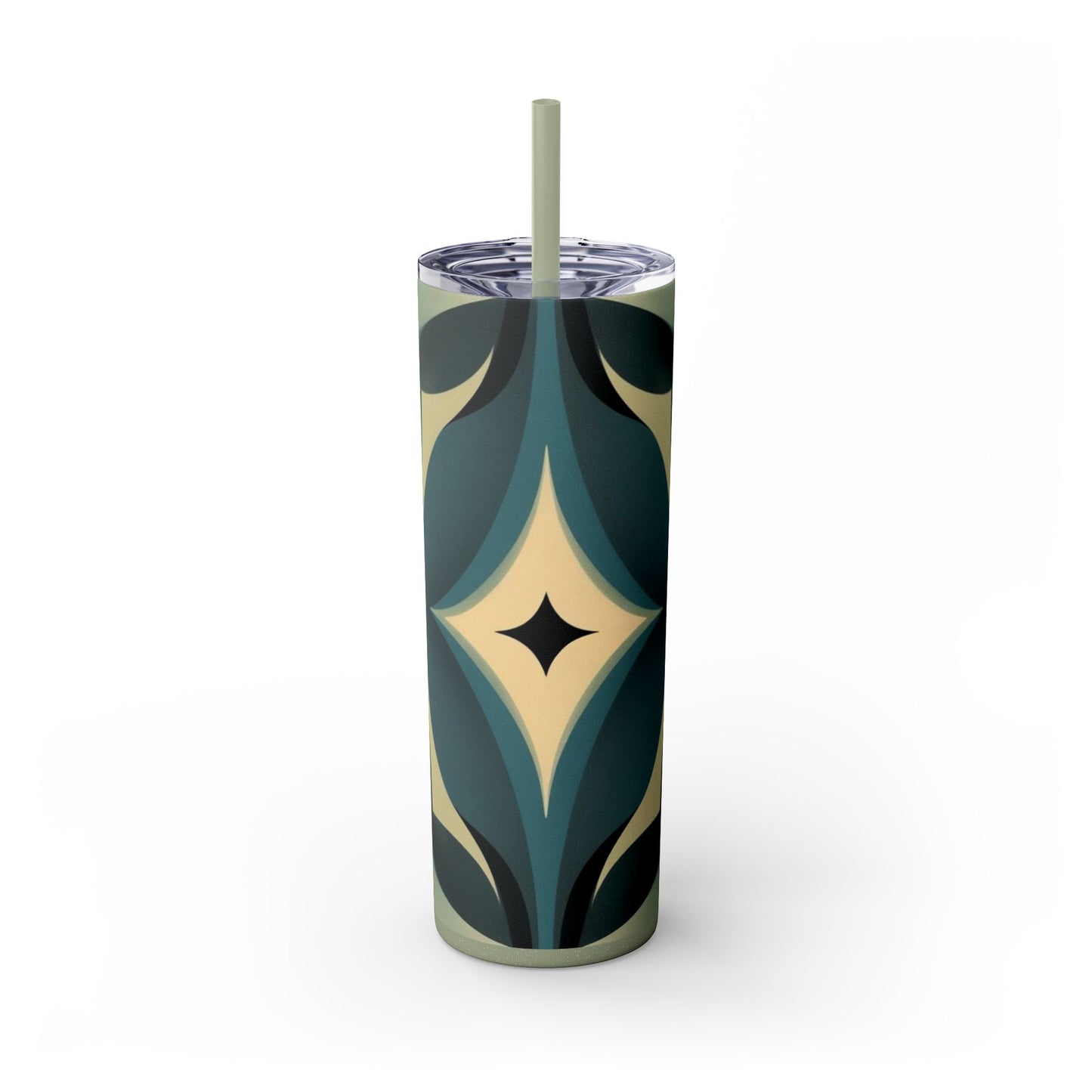 Optical Illusion Skinny Tumbler with Straw, 20oz