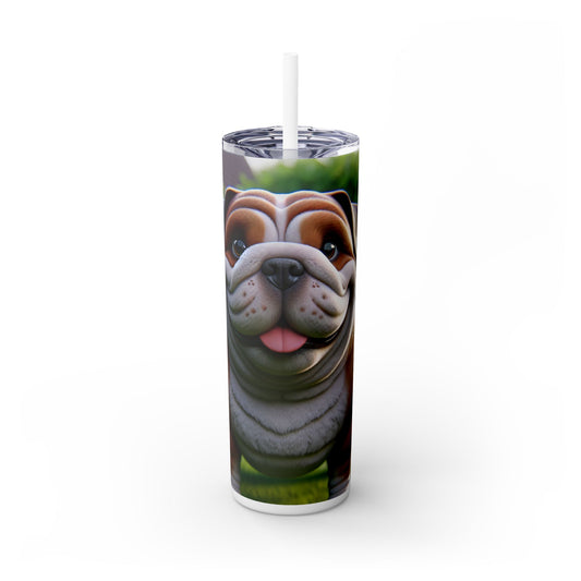 Olde English Bulldogge Tumbler with Straw, 20oz