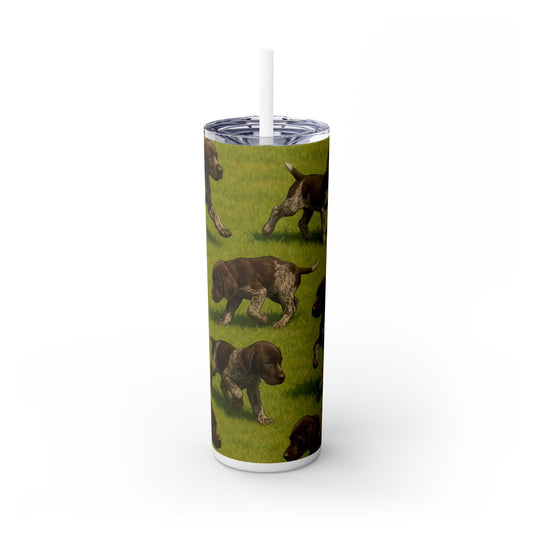 German Shorthaired Pointer puppies Tumbler with Straw, 20oz
