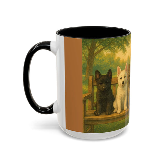German Shepherd puppies Accent Coffee Mug - Perfect Gift for Dog Lovers