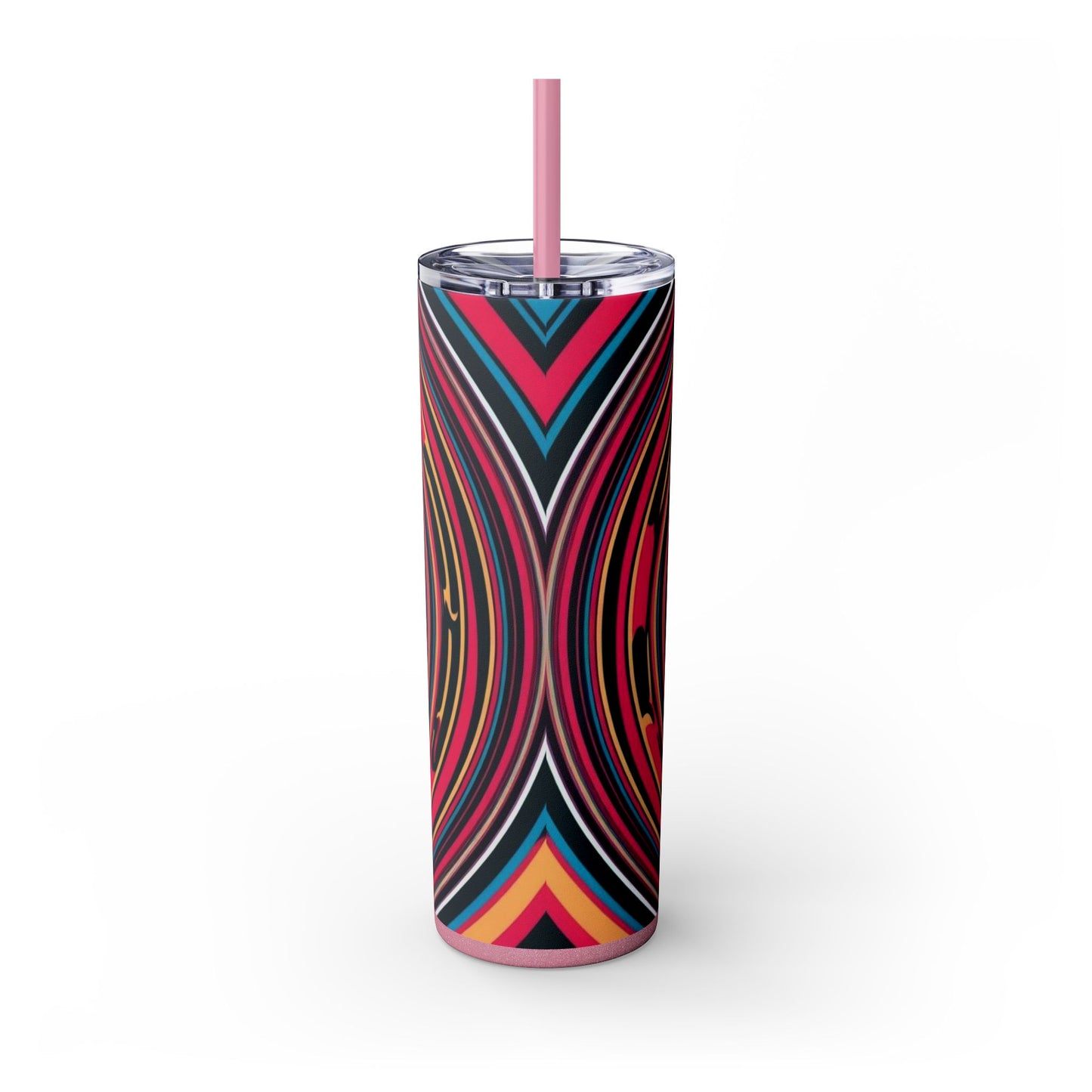 Optical Illusion Skinny Tumbler with Straw, 20oz