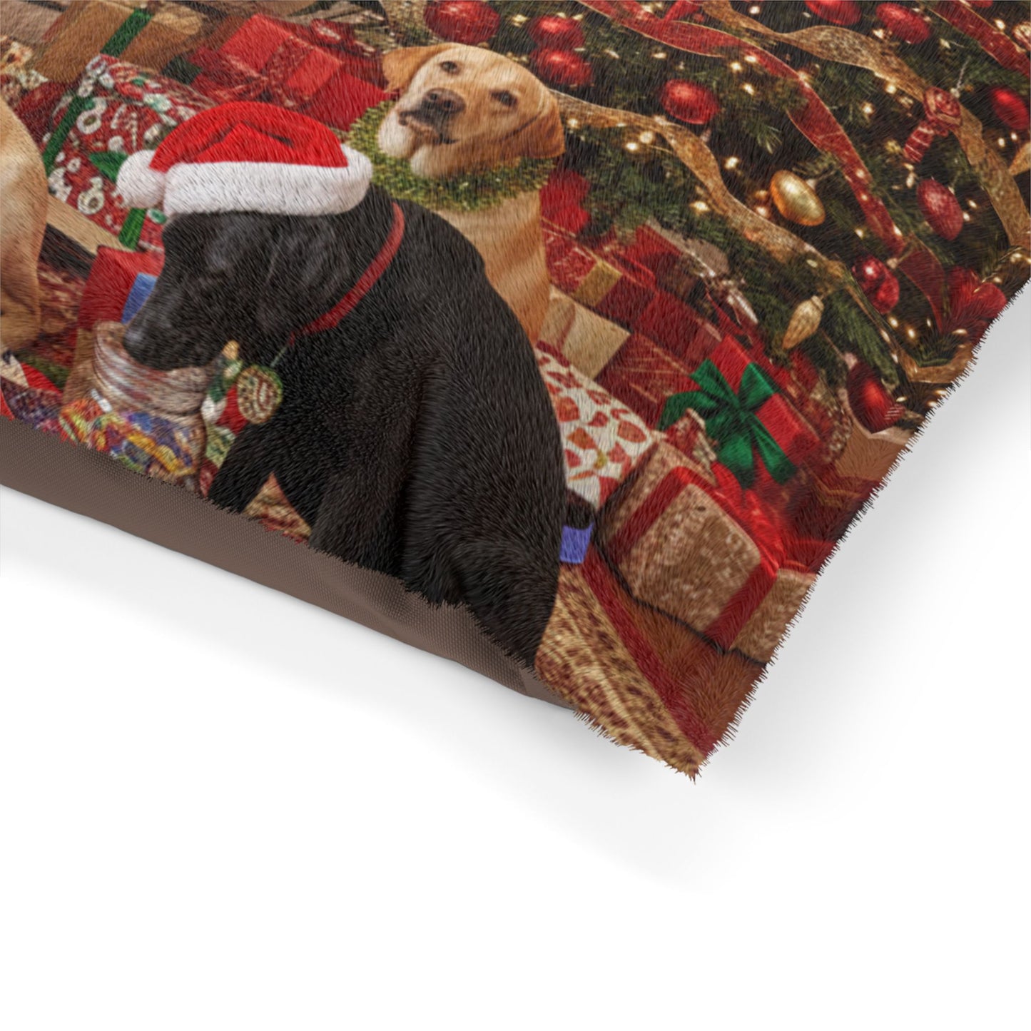 Festive Holiday Fireplace Pet Bed