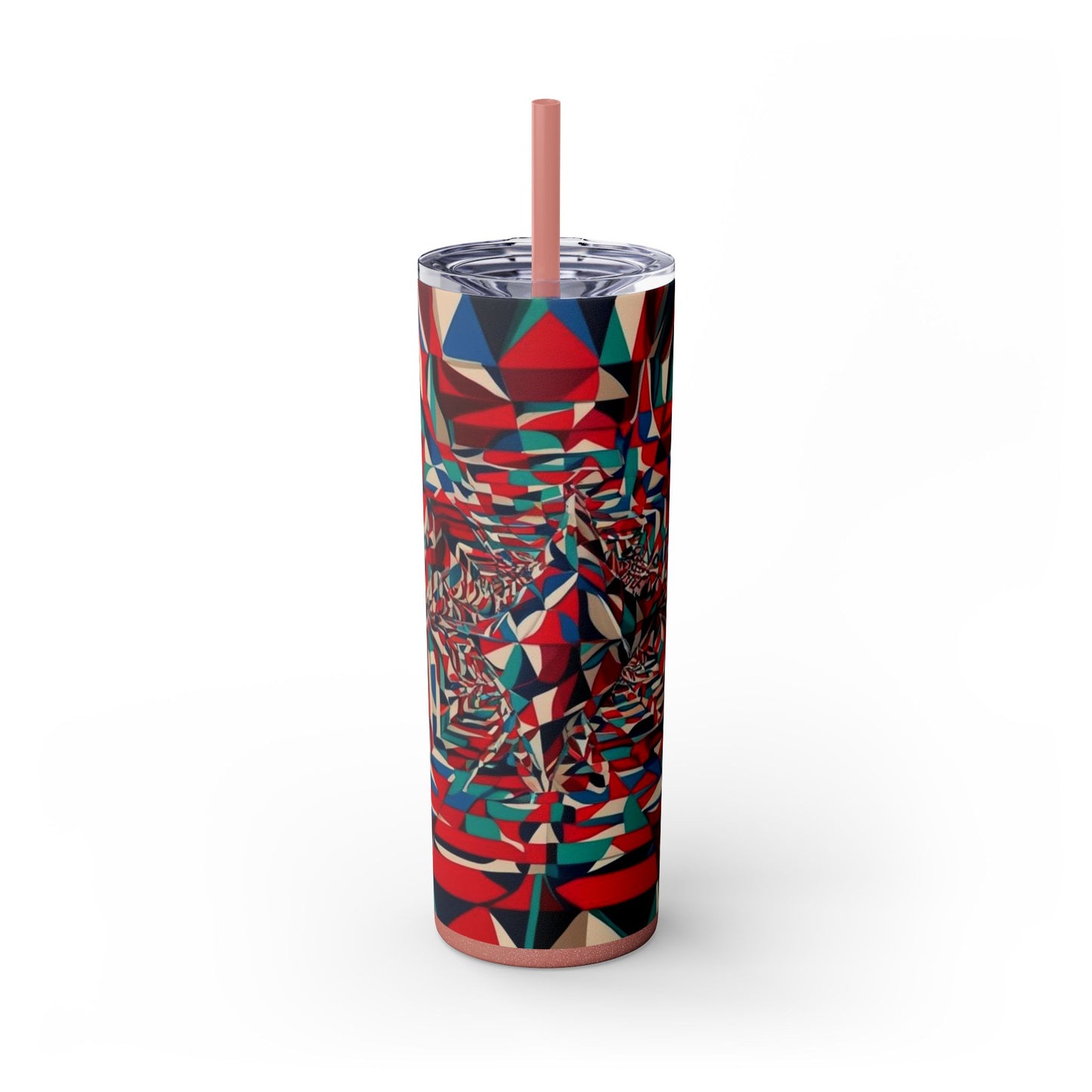 Optical Illusion Skinny Tumbler with Straw, 20oz