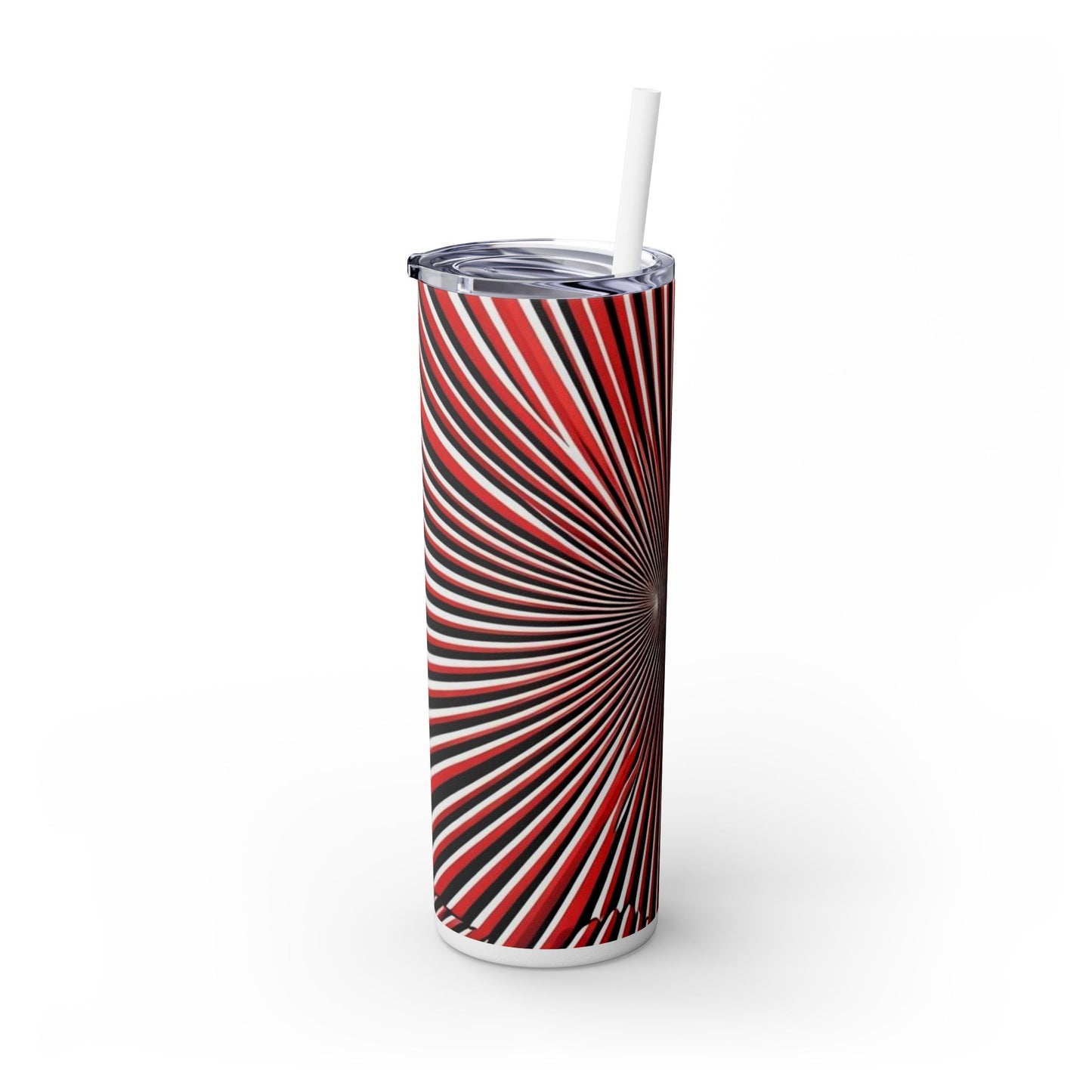 Optical Illusion Skinny Tumbler with Straw, 20oz