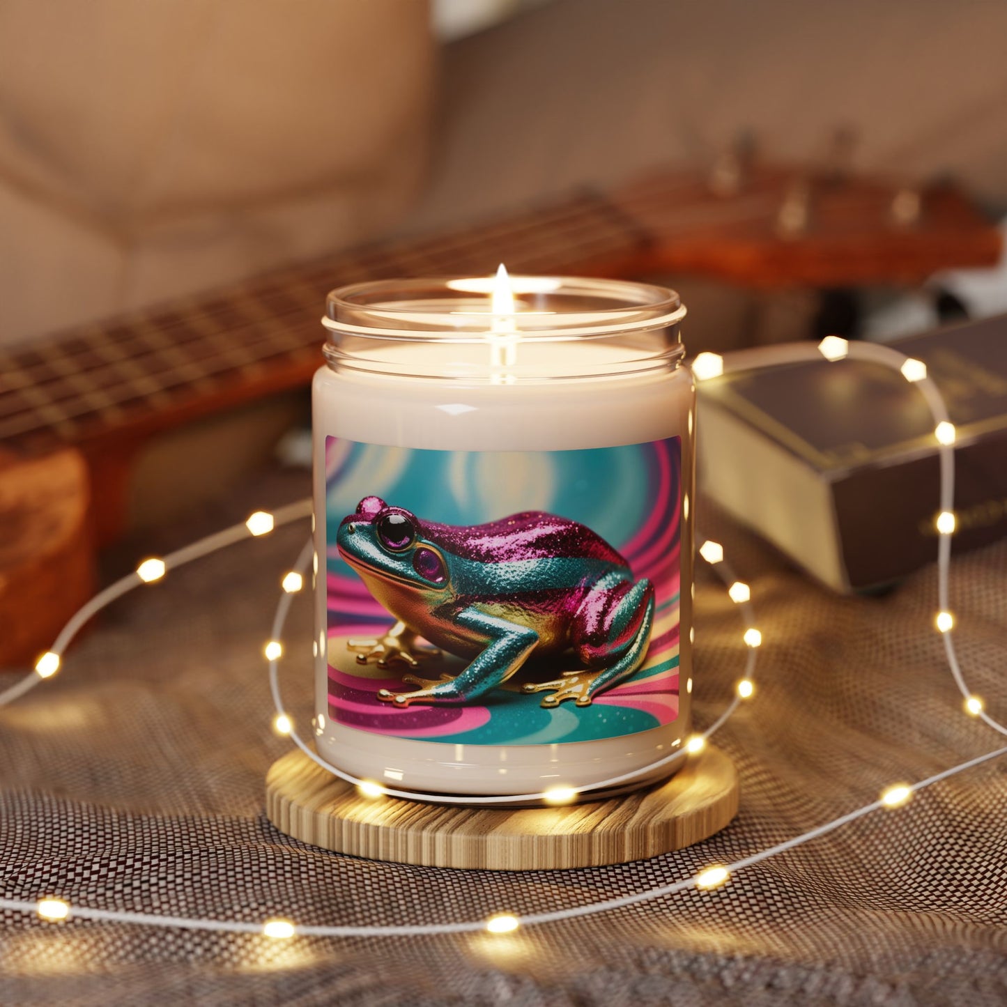 Glittery Psychedelic Frog- Scented Soy Candle, 9oz