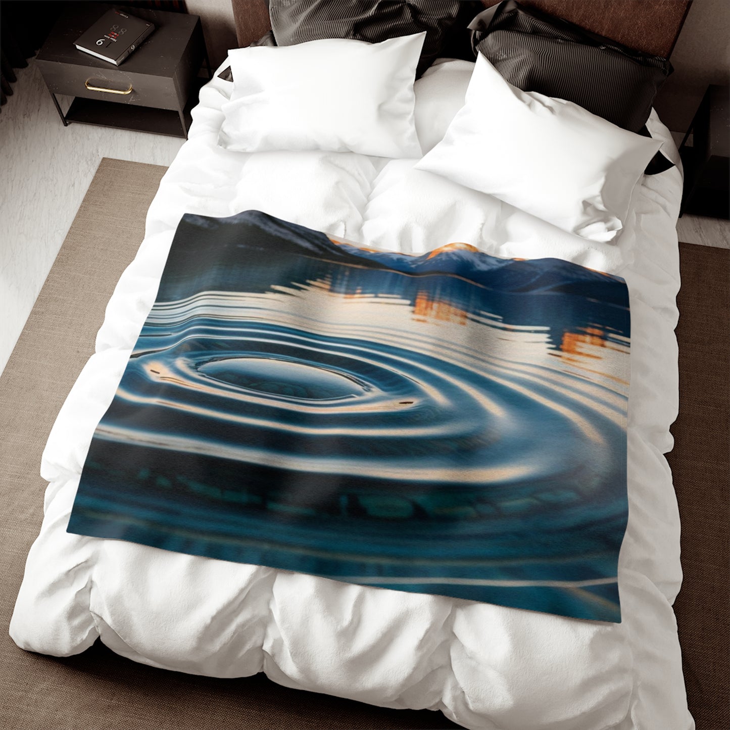 Ripple in a Mountain Lake Sweatshirt Blanket