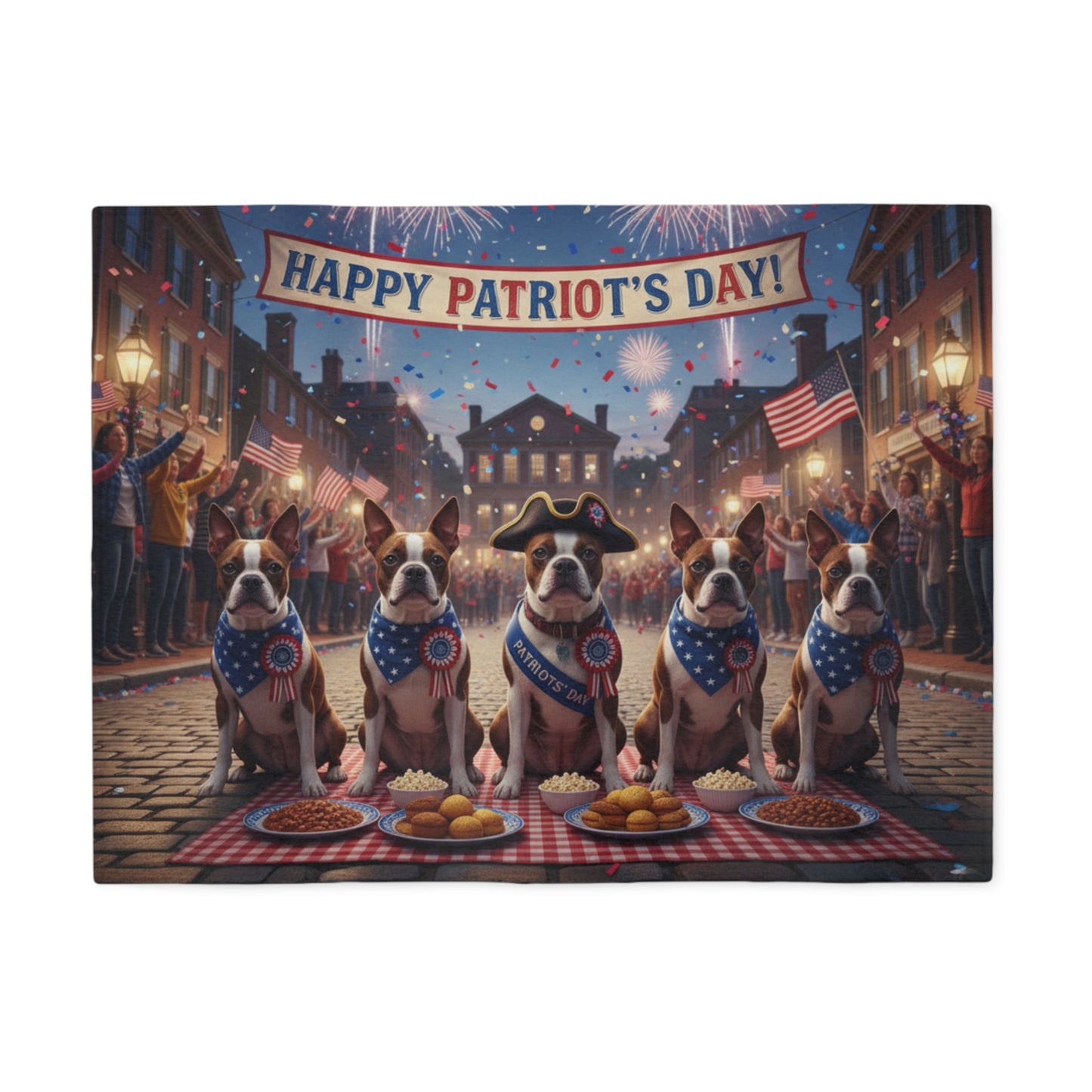 Patriot's Day Patriotic Dogs Blanket