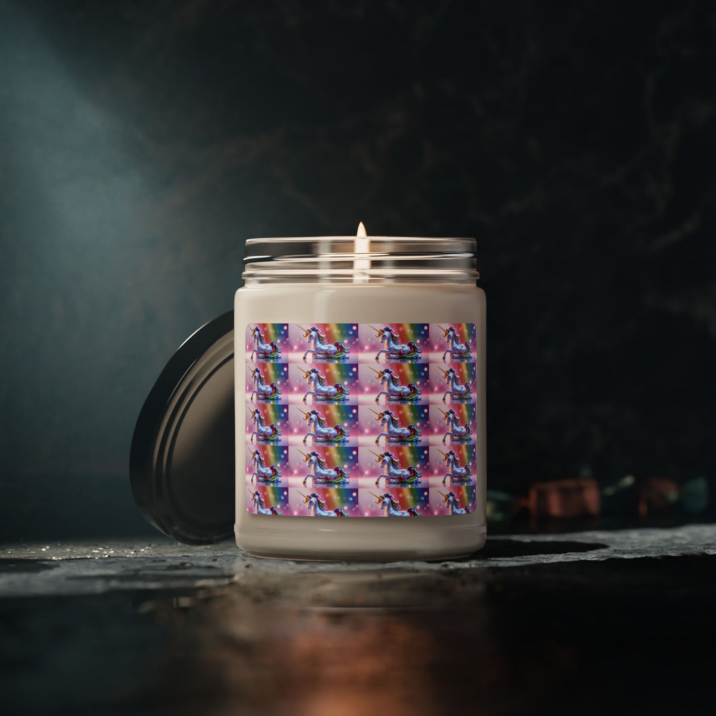 Glittery Rainbow Unicorn- Scented Soy Candle, 9oz