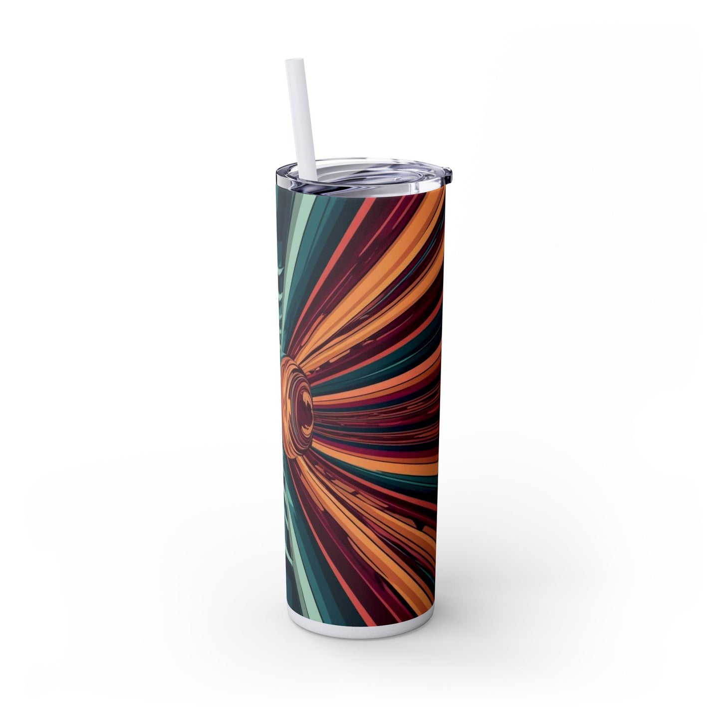 Optical Illusion Skinny Tumbler with Straw, 20oz